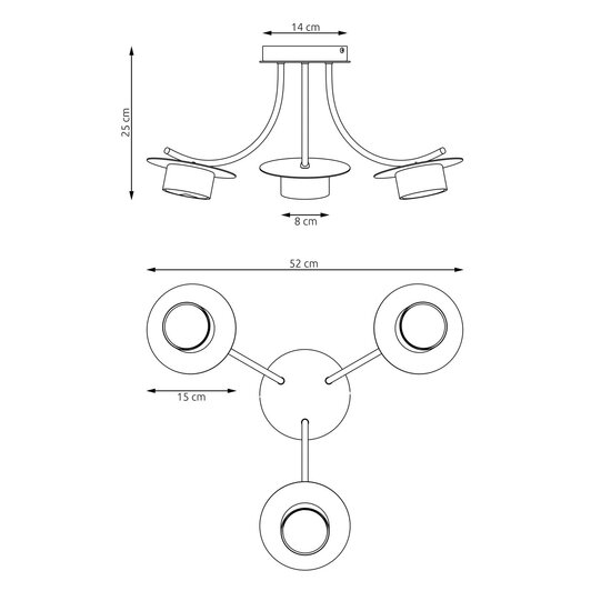 Emibig Emibig MIZU 3 BL - Stylish ceiling lamp for any room