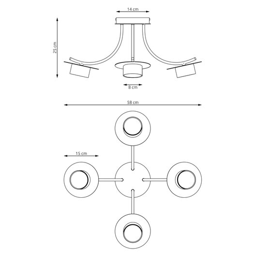 Emibig Emibig MIZU 4 BL - Modern ceiling lamp for any space