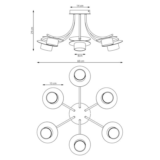 Emibig Emibig STILO 1 BL - Lámpara de techo elegante para interiores modernos