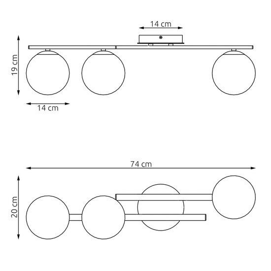 Emibig Emibig STILO 2 BL - Moderne plafondlamp voor sfeervolle verlichting