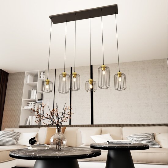 Emibig Emibig VANDER 6 BL GOLD - Stylish industrial pendant lamp