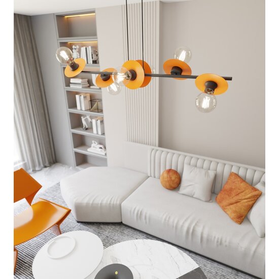 Emibig Emibig TOKEN 6 BL ORANGE - Moderne hanglamp met stijlvol ontwerp