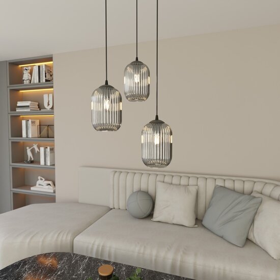 Emibig Emibig VERDI 3PREM BL GRAFIT - Glamour Hanglamp voor een Stijlvolle Sfeer