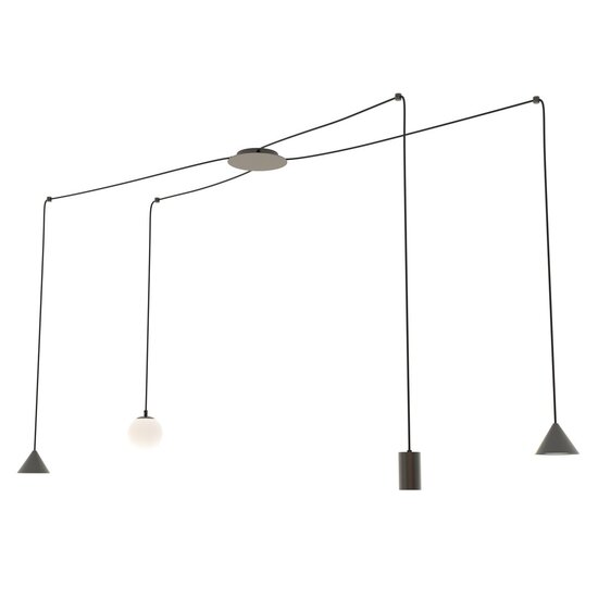 Emibig Emibig FUJI 4 BLACK - Moderne hanglamp voor elke ruimte