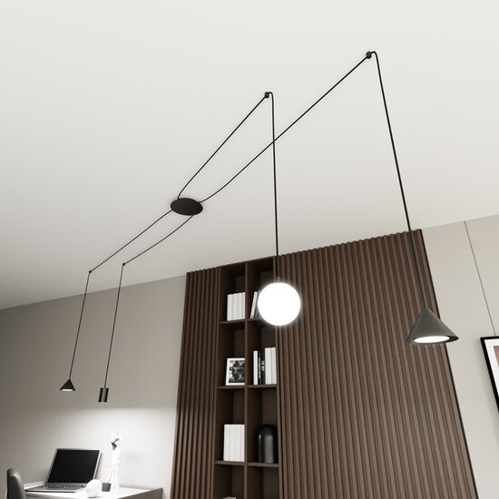 Emibig Emibig FUJI 4 BLACK - Moderne hanglamp voor elke ruimte