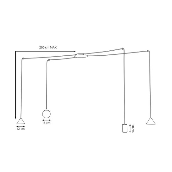 Emibig Emibig FUJI 4 BLACK - Moderne Pendelleuchte für stilvolles Ambiente