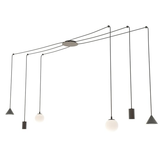 Emibig Emibig FUJI 6 BLACK - Modern pendant lamp for any space