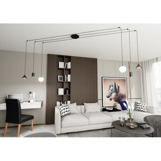 Emibig Emibig FUJI 6 BLACK - Modern pendant lamp for any space