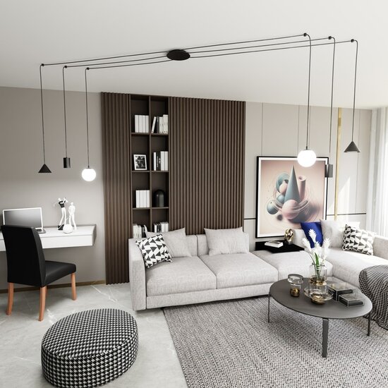 Emibig Emibig FUJI 6 BLACK - Modern pendant lamp for any space