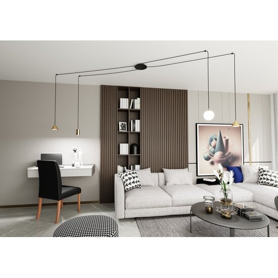 Emibig Emibig FUJI 4 GOLD - Lámpara colgante moderna para una atmósfera elegante