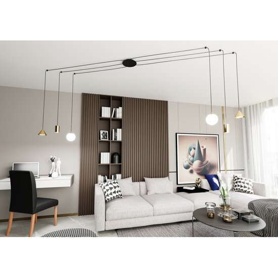 Emibig Emibig FUJI 6 GOLD - Modern pendant lamp for a stylish atmosphere