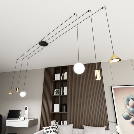 Emibig Emibig FUJI 6 GOLD - Moderne hanglamp voor een stijlvolle sfeer