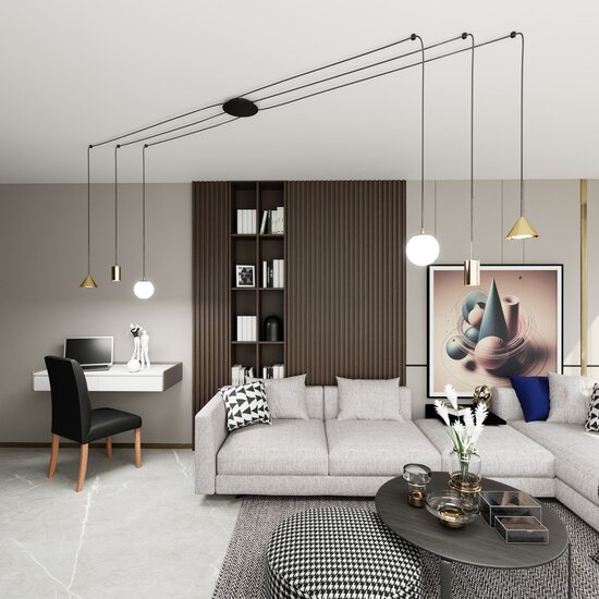 Emibig Emibig FUJI 6 GOLD - Modern pendant lamp for a stylish atmosphere