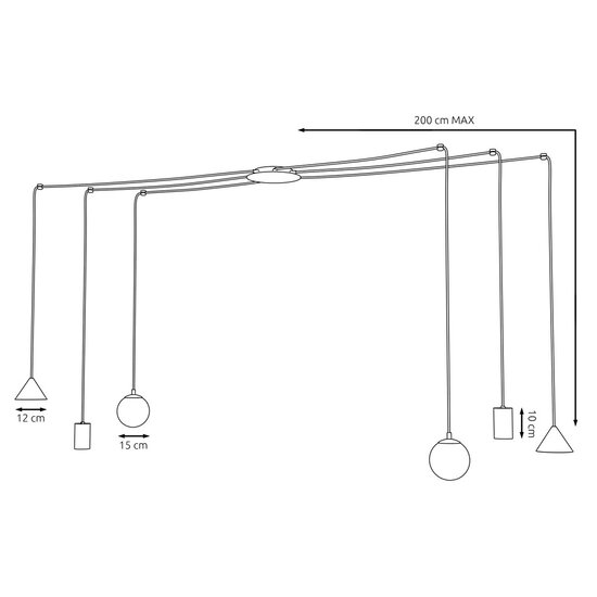 Emibig Emibig FUJI 6 GOLD - Modern pendant lamp for a stylish atmosphere