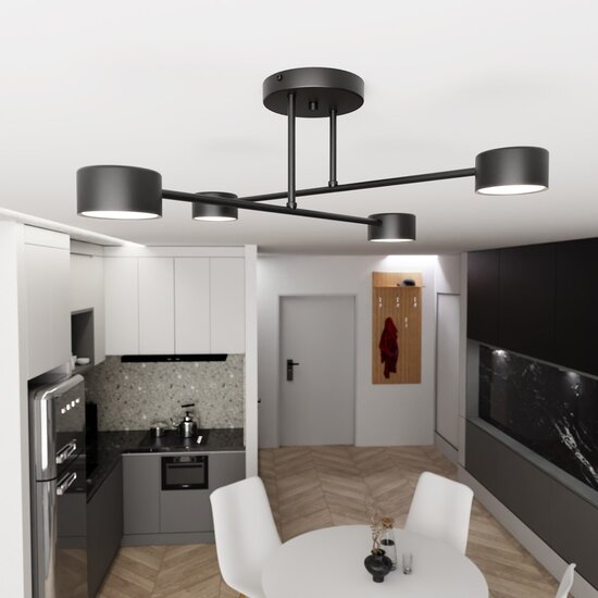 Emibig Emibig HALO 4 BLACK - Stijlvolle plafondlamp voor elke ruimte
