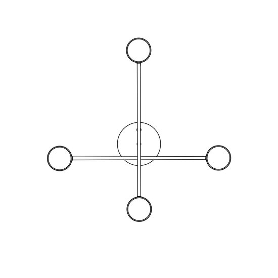 Emibig Emibig HALO 4 BLACK - Lampe de plafond scandinave élégante