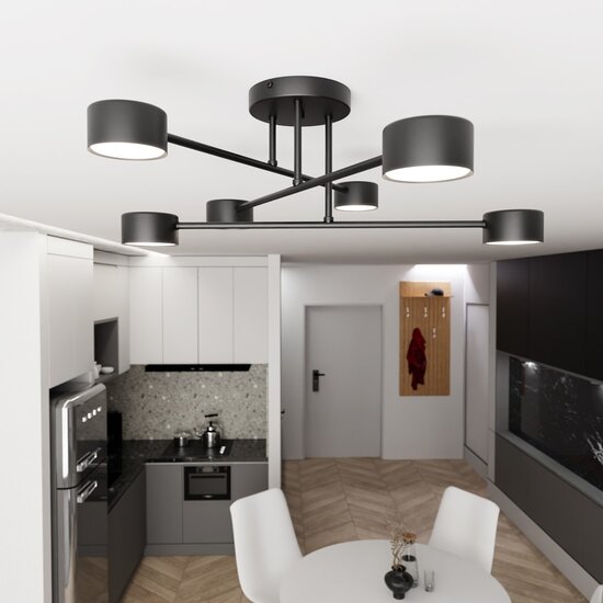 Emibig Emibig HALO 6 BLACK - Scandinavian ceiling lamp for stylish lighting