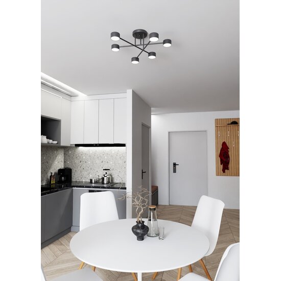 Emibig Emibig HALO 6 BLACK - Lámpara de techo escandinava para una iluminación elegante
