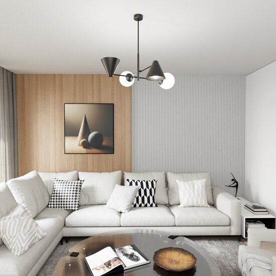 Emibig Emibig HERMES 4 BLACK - Modern chandelier for a stylish interior