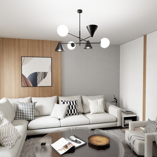 Emibig Emibig HERMES 6 BLACK - Lámpara colgante moderna para un ambiente elegante