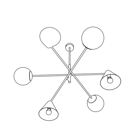 Emibig Emibig HERMES 6 BLACK - Modern chandelier for a stylish ambiance