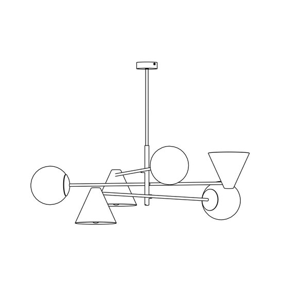 Emibig Emibig HERMES 6 BLACK - Modern chandelier for a stylish ambiance