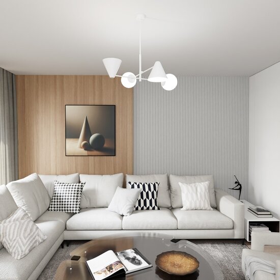 Emibig Emibig HERMES 4 WHITE - Moderne hanglamp voor een stijlvolle uitstraling