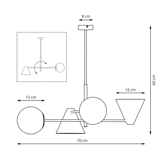 Emibig Emibig HERMES 4 WHITE - Modern chandelier for a stylish look
