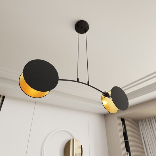Emibig Emibig MOTIF 2 BLACK/GOLD - Moderne hanglamp voor elke ruimte