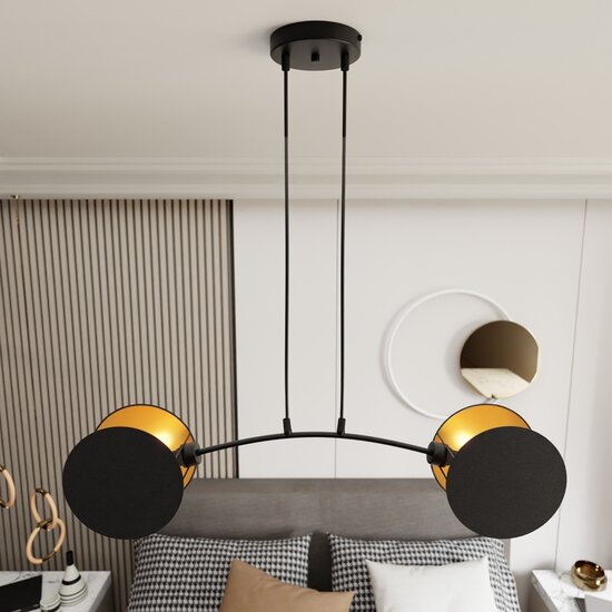 Emibig Emibig MOTIF 2 Noir/Doré - Suspension Moderne pour une Ambiance Élégante