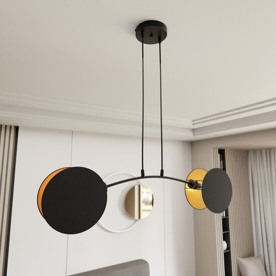 Emibig Emibig MOTIF 2 BLACK/GOLD - Moderne Pendelleuchte für jeden Raum