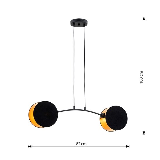 Emibig Emibig MOTIF 2 BLACK/GOLD - Moderne hanglamp voor elke ruimte