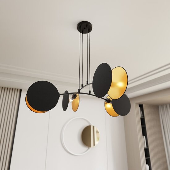 Emibig Emibig MOTIF 4 BLACK/GOLD - Lámpara colgante moderna para una iluminación elegante
