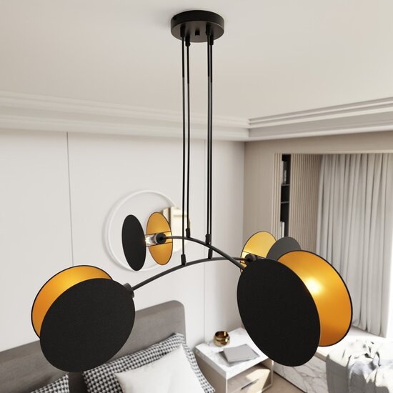 Emibig Emibig MOTIF 4 BLACK/GOLD - Lámpara colgante moderna para una iluminación elegante