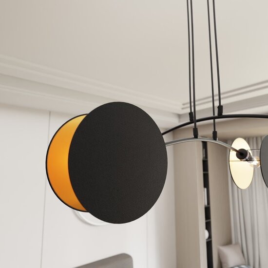 Emibig Emibig MOTIF 4 BLACK/GOLD - Lámpara colgante moderna para una iluminación elegante