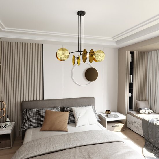 Emibig Emibig MOTIF 4 GOLD - Lampe Suspendue Moderne avec Finition Élégante