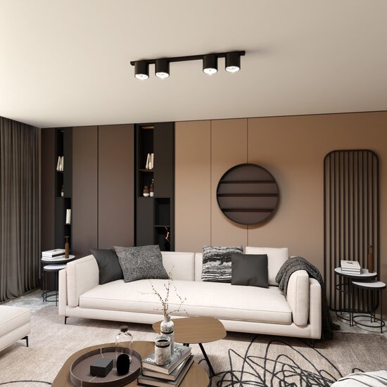 Emibig Emibig NANO 4 BLACK - Minimalist ceiling lamp for modern interiors