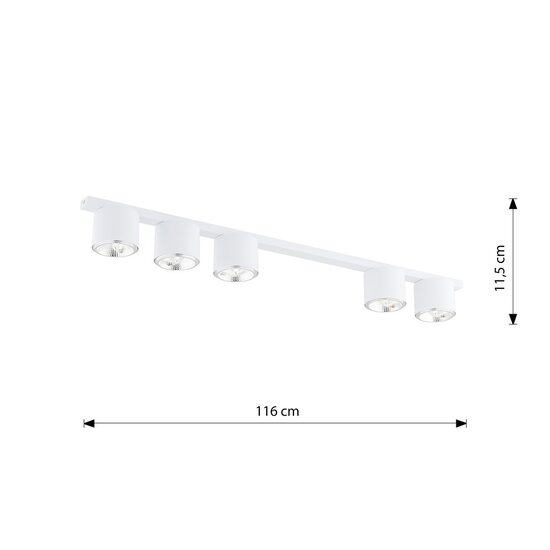 Emibig Emibig NANO 5 BLANCO - Lámpara de techo minimalista para cualquier habitación