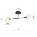 Emibig Emibig ROMA 2 BL OPAL - Moderne plafondlamp voor elke ruimte