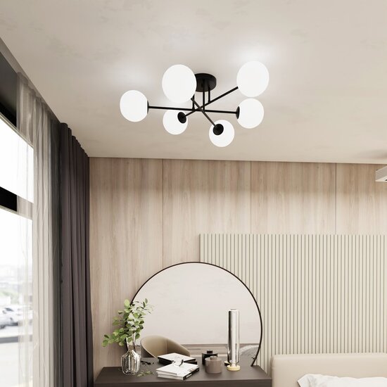 Emibig Emibig ROMA 6 BL OPAL - Lámpara de techo moderna para espacios elegantes