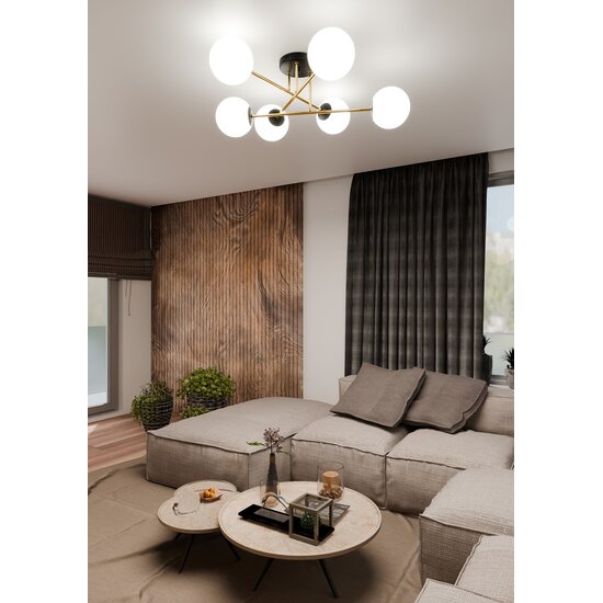 Emibig Emibig MAGNUM 6 BL OPAL - Glamorous Ceiling Lamp for a Luxurious Atmosphere