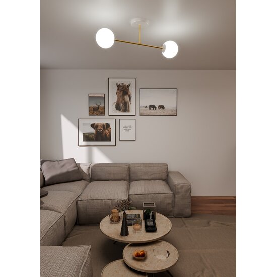 Emibig Emibig MAGNUM 2 WH OPAL - Elegante plafondlamp voor een luxe uitstraling