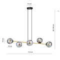 Emibig Emibig GRAVITY 6 BL GRAFIT - Elegante hanglamp voor elke ruimte