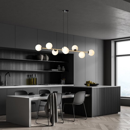 Emibig Emibig Gravity 8 BL Opal - Glamouröse Pendelleuchte für stilvolles Ambiente