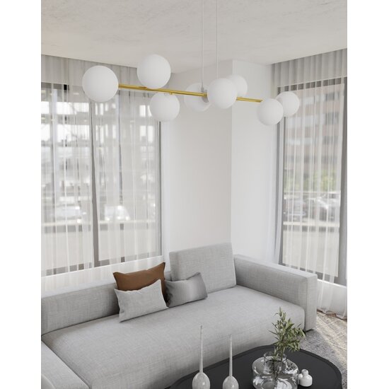 Emibig Emibig Gravity 8 WH Gold Hanglamp - Glamour voor elke ruimte