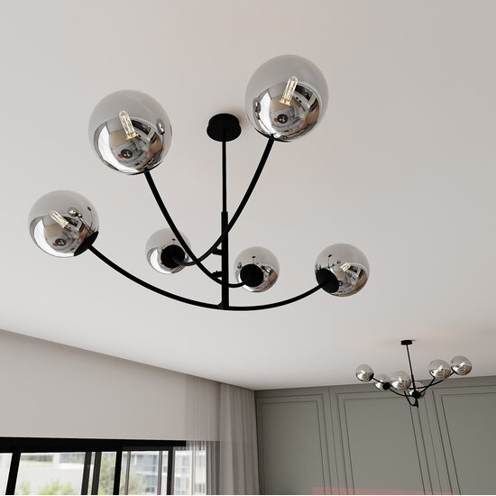 Emibig Emibig HUNTER 6 BLACK/GRAFIT - Modern ceiling lamp for any space