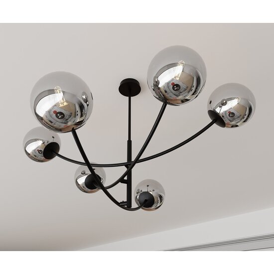 Emibig Emibig HUNTER 6 BLACK/GRAFIT - Moderne plafondlamp voor elke ruimte