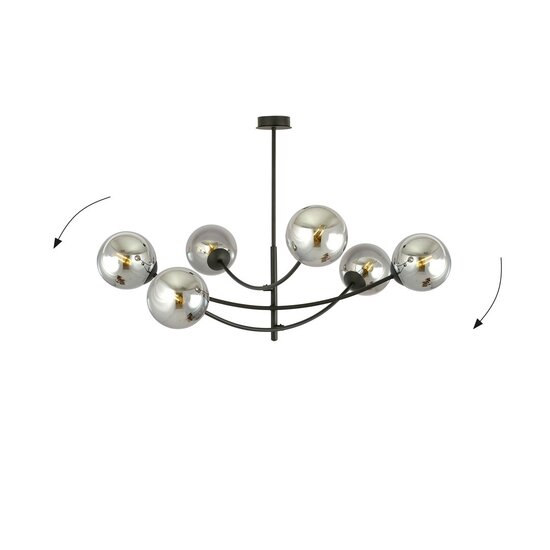 Emibig HUNTER 6 BLACK/GRAFIT - Modern plafondlamp voor sfeervolle verlichting