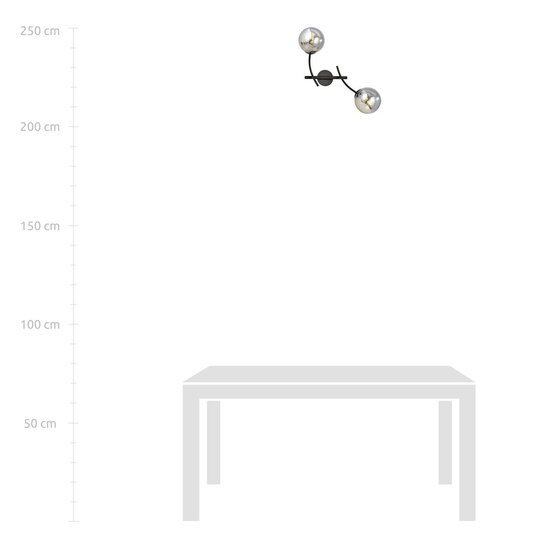 Emibig Emibig HUNTER K2 BLACK/GRAFIT - Modern wall lamp for a stylish look