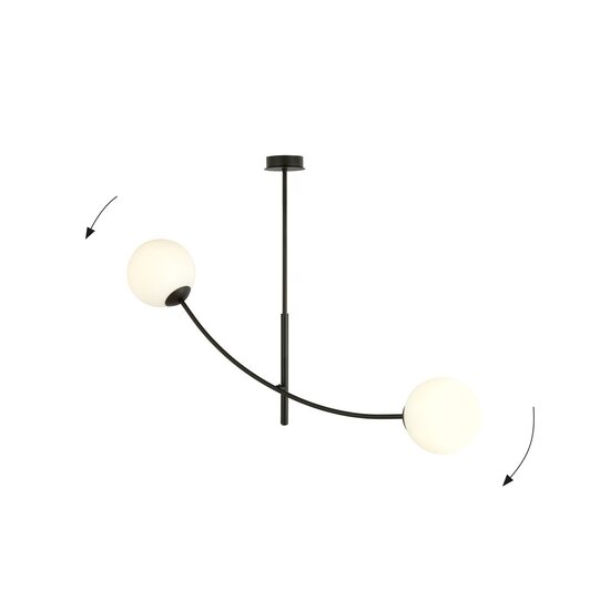 Emibig Emibig HUNTER 2 BLACK/OPAL - Moderne plafondlamp voor elke ruimte